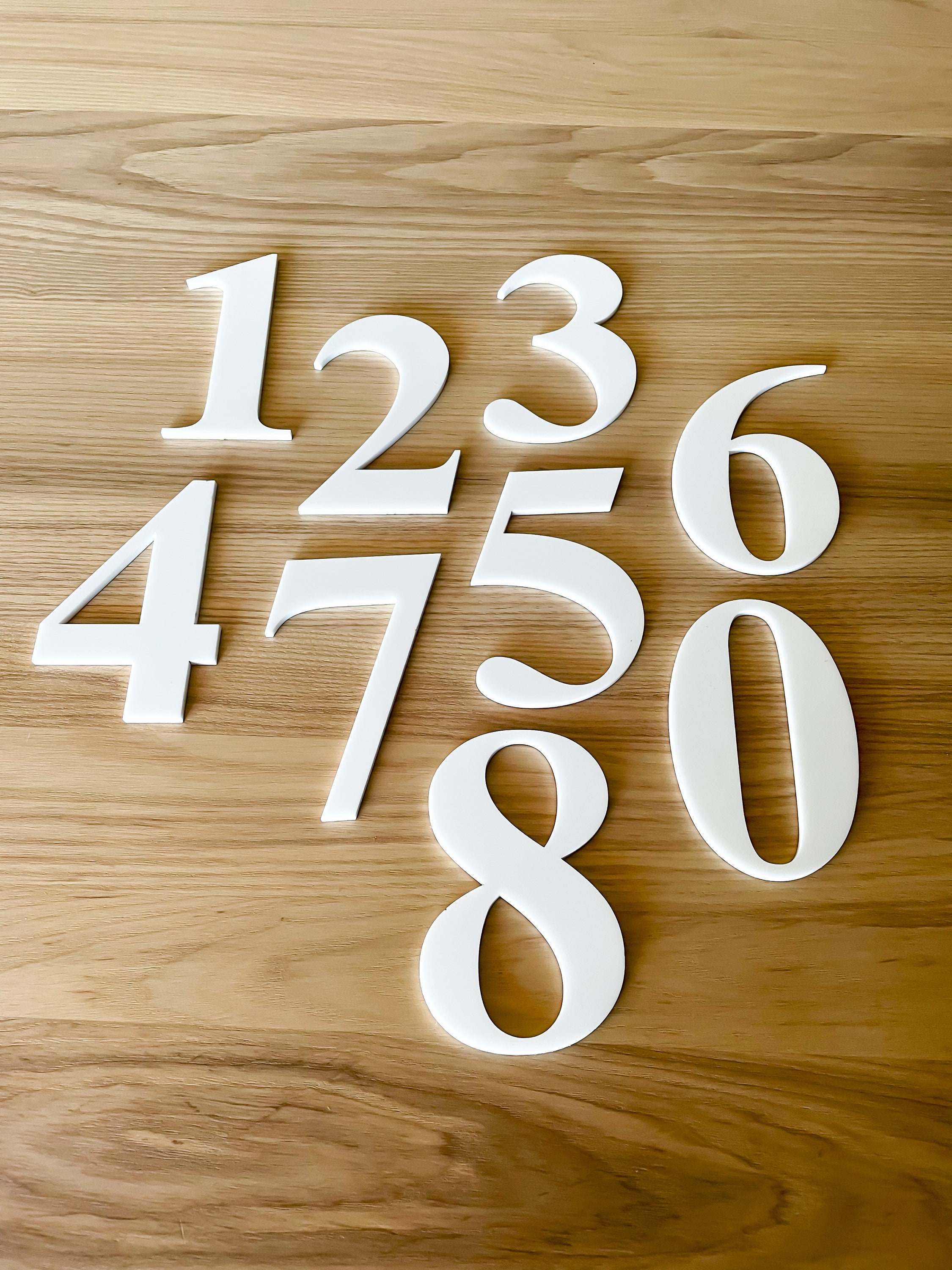0-9 Numbers White Vinyl Sticker Decals Assorted Set of 40 Choose Size!!  1/2 to 12 (V746ArialBold) (1.5)