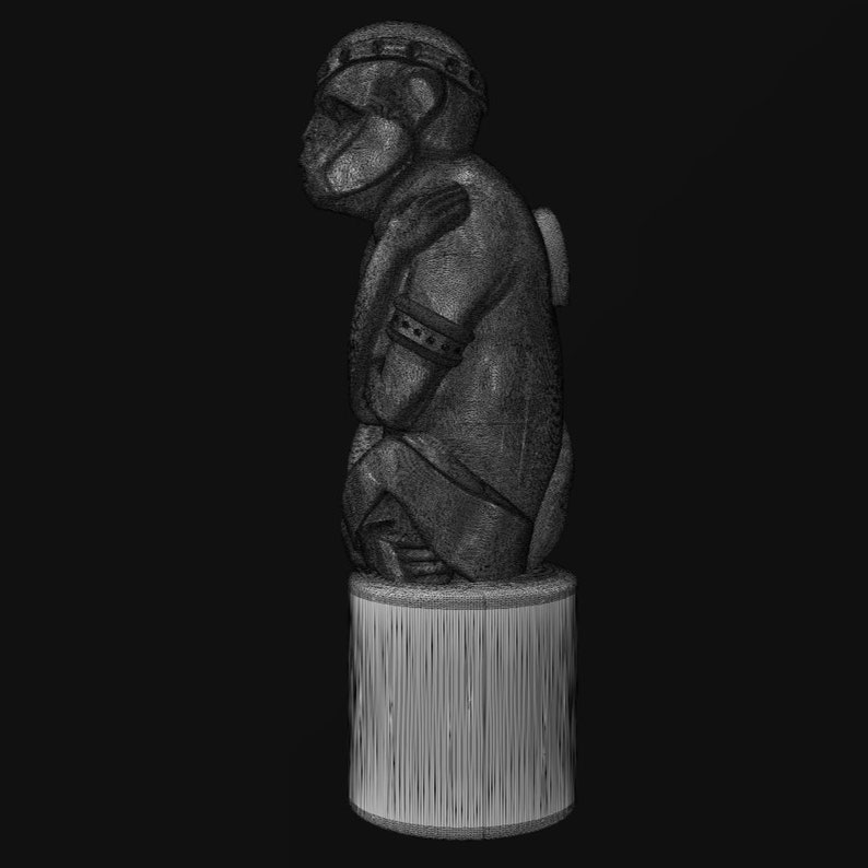 Jungle Run Monkey Statue 3D File for 3d Printing Silver and Ruby Monkey