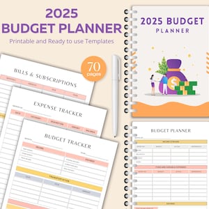 2025 Printable Budget Planner, Budget and Finance Tracker, Finance Planner, Printable Budget, Budget Planner Bundle, Budget Planner Kit