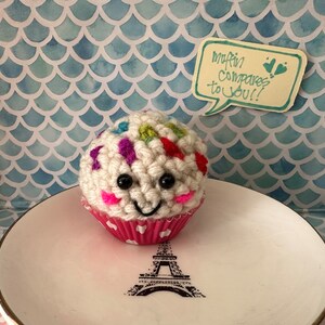 Crochet, Muffin, Confetti Muffin, Stud Muffin, Handmade, Stocking Stuffers, Handmade, Party Favors, Ornament
