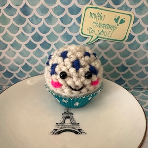 Crochet, Muffin, Bluey Muffin, Blueberry Muffin, Stud Muffin, Handmade, Stocking Stuffers, Handmade, Party Favors, Ornament