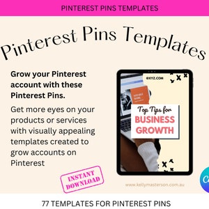 77 Pinterest Pin Templates editable in Canva Pinterest Pins. Pinterest Marketing. Pinterest Pin Digital Product. Pinterest Templates Canva