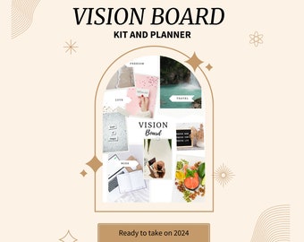 Vision Board Planner | Vision Board Bundle Planner & Images | Printable Vision Board ready to create your own vision board with guidance