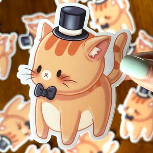 Fancy Cat Vinyl Sticker - Laptop Decal/Waterbottle Sticker/Stickers/Custom Stickers/Kawaii Sticker/Waterproof Sticker/Cute/Decal/Gifts/Funny
