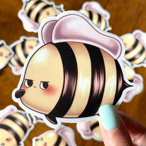 Side-Eye Bee Sticker: Waterproof Vinyl Laptop Decal