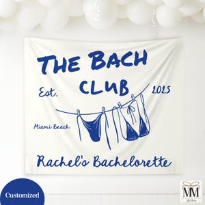 Custom Beach Bachelorette Party, Miami Bachelorette Decor, Cobo Bach Party Banner, Bikini Bach club Backdrop, Doodle Bach Bridal Party Decor