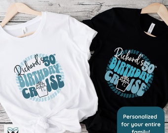 Personalized Birthday Cruise Trip Shirt, 50th Birthday Cruise Crew T-Shirt, Personalized 40th Cruise Squad Tee, Family Cruise Vacation Shirt