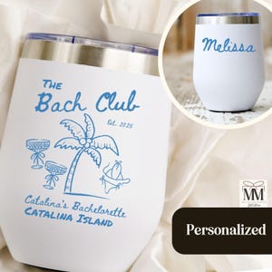 Benutzerdefinierte Strand Bachelorette Becher, Bach Club Bachelorette Cocktailtassen, Küsten Bachelorette Brautjungfer Wein, Cocktail Bachelorette Geschenke