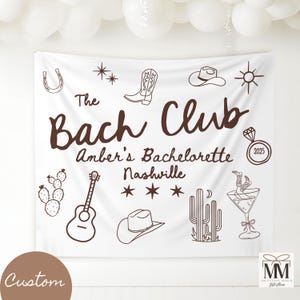 Custom Cowgirl Bachelorette Trip Banner, Country Bach Party Tapestry, Western Bridal Party Decor, Last Rodeo Nashville Bachelorette Weekend