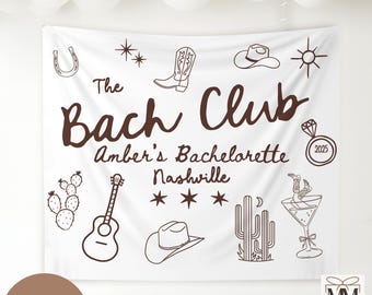 Aangepaste cowgirl vrijgezellenreis banner, Country Bach Party Tapestry, Western Bridal Party Decor, Last Rodeo Nashville Vrijgezellenweekend