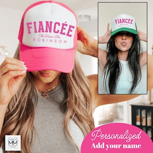 Custom Fiancee Trucker Hat, Future Mrs Hat, Bride To Be Trucker Hat, Bridal Otto Hat, Prezent zaręczynowy, Just Engaged Hat, Custom Engaged