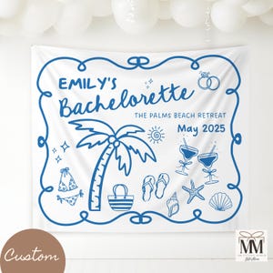 Custom Beach Bachelorette Party, Miami Bachelorette Decor, Cobo Bach Party Banner, Beach Bachelorette Backdrop, Bach Club Bridal Party Decor