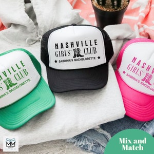 Nashville Bachelorette Trucker Hats, Custom Location Cowgirl Trucker Caps, Western Bachelorette Otto Hats, Scottsdale Girls Trip Party Hats