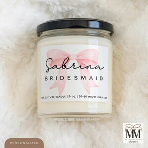 Bridesmaid Proposal Candle, Will You Be My Bridesmaid, Wedding Party Favours, Coquette Bridesmaid Gift, Maid Of Honor, Gift For Bridal Party