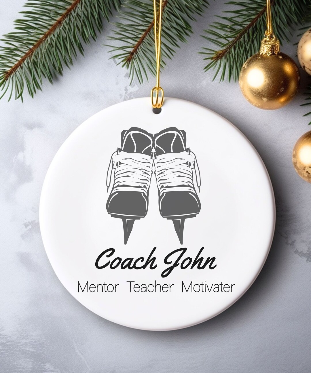 Personalized Hockey Coach Christmas Ornament, Thank-you Gift for Coach ...