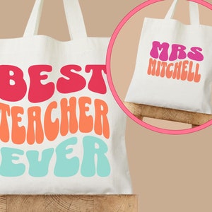Cadeau personnalisé pour enseignant, sac fourre-tout pour enseignant, cadeau de remerciement pour enseignant, cadeau de fin d'école, remerciement personnalisé pour enseignant, cartable pour enseignant