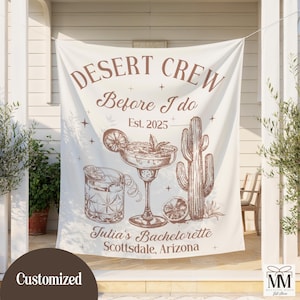 Custom Desert Bachelorette Trip Banner, Scottsdale Bach Party Tapestry, Cowgirl Bridal Party Decor, Last Rodeo Nashville Bachelorette Sign