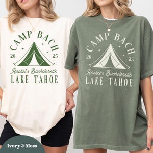Custom Camp Bach T-shirts, Camping Bachelorette Comfort Color Tees, Cabin Bach Party Bridesmaid Shirts, Hiking Bachelorette Party Shirts