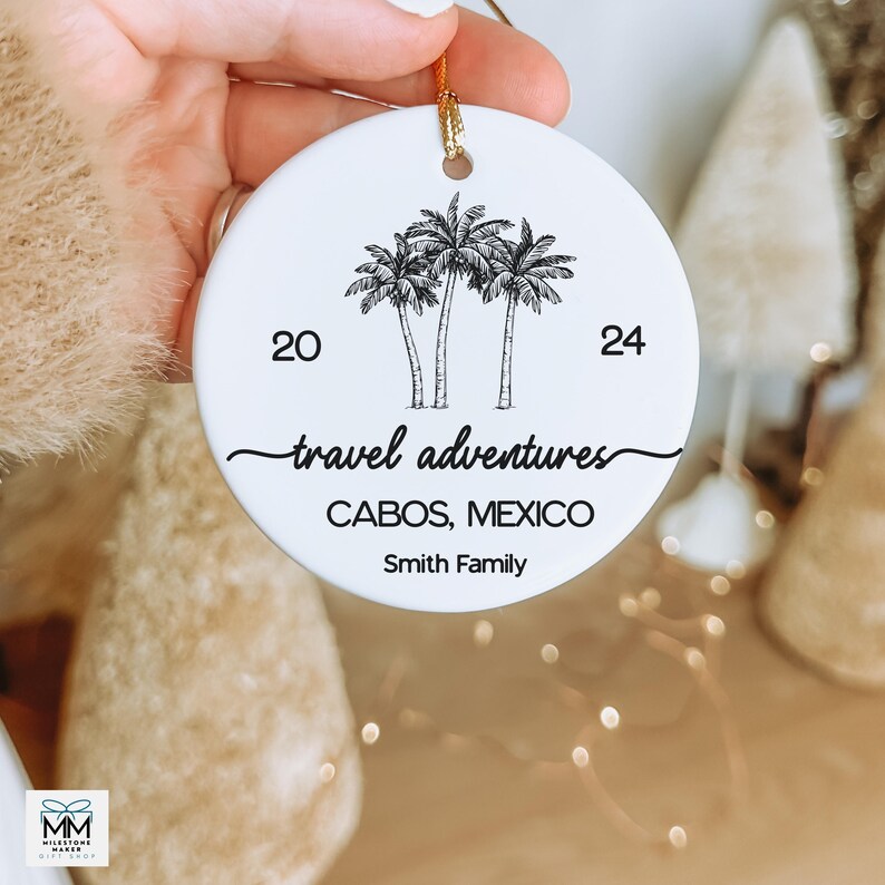 Family Beach Vacation Ornament, Christmas Gift for Traveler, 2024