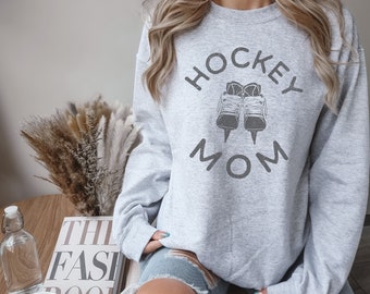 Hockey Mom Sweatshirt, Hockey Team Mom Crewneck Sweater, Gift for Hockey Mom, Game Day Sweater, Hockey Mamma Gift, Hockey Mom Christmas Gift