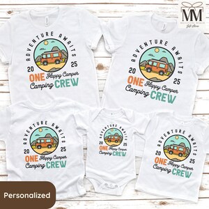 One Happy Camper Birthday Boy Shirt, Camp 1st Birthday Matching Family Tees, Custom Camp Crew Shirt, Family Camping Themed First Birthday
