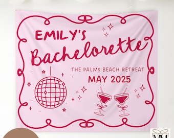 Aangepaste vrijgezellenfeest, Vegas vrijgezellenfeest decor, Miami Bach feestbanner, strand vrijgezellenfeest achtergrond, Bach Club bruidsfeest decor