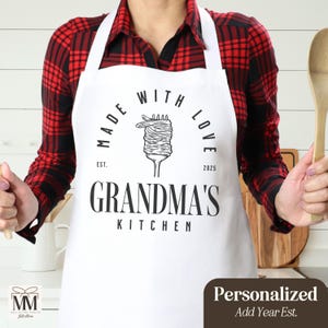 Personalized Grandma Apron, Mothers Day Gift For Grandma From Grandkids, Custom Grandmother Birthday Gift, New Grandma Gift, Grandma Est