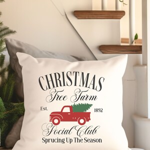 Christmas Tree Farm Christmas Pillow and Cover, Farm House Holiday Home Decor, Christmas Pillow, Holiday Hostess Gift, Christmas Gift Her
