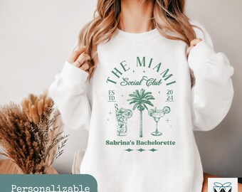 Miami Bachelorette Sweatshirts, Miami Bach Bridal Party Matching Sweaters, Miami Girls Trip Shirts, Miami Birthday Trip Crewneck Sweaters