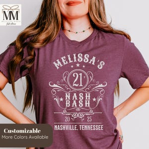 Nashville Birthday Shirts, 21st Birthday Nash Bash Shirts, Matching Nashville Birthday Trip Matching Tshirts, 50th Birthday Bash In the Nash bild 1