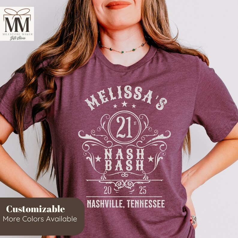 Nashville Birthday Shirts, 21st Birthday Nash Bash Shirts, Matching Nashville Birthday Trip Matching Tshirts, 50th Birthday Bash In the Nash bild 1