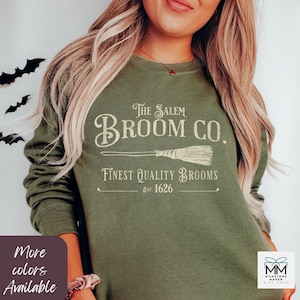 Salem Broom Company Witchy Halloween Sweatshirt, Salem Massachusetts Shirt, Spooky Fall Crewneck, Witchy Halloween Sweater, Cozy Fall Outfit