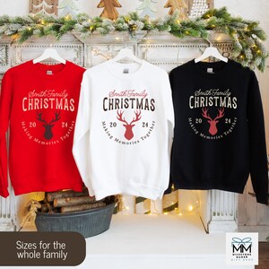 Family Christmas Sweatshirts, Matching Christmas Crewneck Sweaters For Family, Christmas Morning Family Shirts, Family Name Christmas Shirts