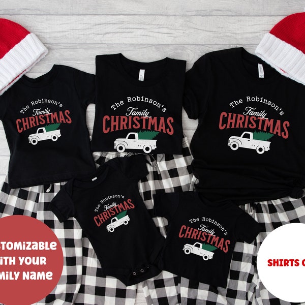 Personalized Matching Family Christmas Shirt, Farm Fresh Holiday Tshirt, Customized Christmas Outfit,  Family Christmas Party Tee, Xmas Gift