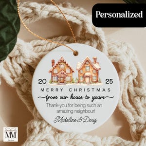 Décoration de voisin personnalisée, cadeau de Noël pour les amis du voisin d'à côté, cadeau de pendaison de crémaillère, remerciement personnalisé pour le quartier