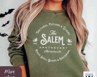 Salem Apothecary Sweatshirt, Vintage Halloween Witchy Sweater, Witch Lover Halloween Gift, Cute Halloween Party Shirt, Fall Spooky Crewneck