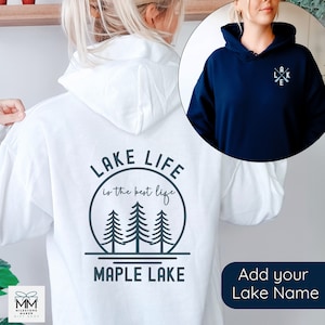 Personalized Lake Life Hoodie, On The Lake Hooded Sweater, Custom Lake Vibes Shirt, Lake Name Gift, Gift for Lake House, Lake Vacation Shirt