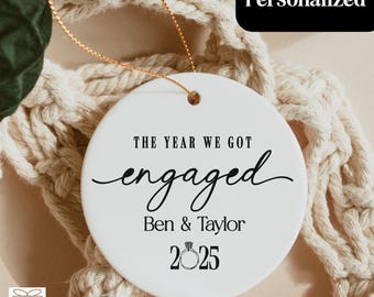Engagement Ornament, First Christmas Engaged Christmas Gift, The Year We Got Engaged, Keepsake Gift for Newly Engaged Couple, Engaged 2025