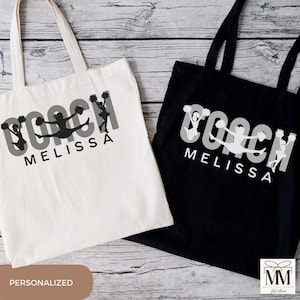 Custom Cheer Coach Tote Bag, Personalized Cheerleading Coach Gift, Cheer Coach Thank-You, Coach Appreciation, Coach&#39;s Gift, Coach Canvas Bag