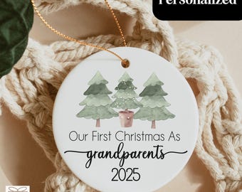 Grandparents First Christmas Ornament, Our First Christmas As Grandparents, New Grandparents Gift, First Grandchild Keepsake Christmas Gift