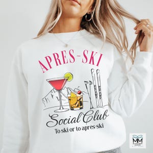 Après-ski Social Club Sweatshirt, Funny Ski Sweater For Winter, Ski Bachelorette Crewneck, Ski Lover Christmas Gift, Girls Ski Weekend Shirt