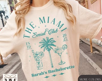 Personalized Miami Bachelorette T-Shirt, Comfort Colors Bachelorette Shirts, Miami Beach Bachelorette Tee, Bridesmaid Gift, Miami Girls Trip