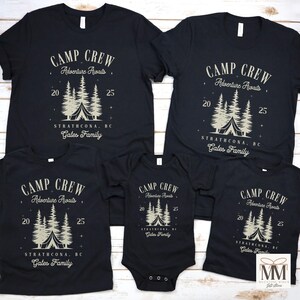Personalized Family Camping Trip Shirt, Matching Travel Camping Tshirt for Family, Camp Crew Outdoor Family Camp Trip Tee, Adventure Awaits image 1