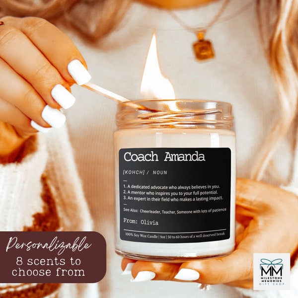 Personalized Coach Gift, Coach Definition 9oz Candle, Coaching Gift, Sports Coach Gift, Coach Appreciation Christmas Gift, Custom Coach Gift