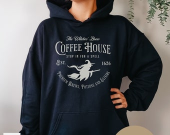 Witches Brew Halloween Hoodie, Witchy Halloween Hoodie for Women, Witch Sweatshirt, Spooky Hooded Shirt, Salem Massachusetts Witch Hoodie