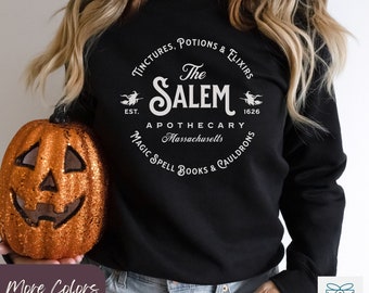 Salem Massachusetts Sweatshirt, Halloween Sweatshirt, Vintage Halloween Crewneck Sweater, Rustic Fall Shirt, Spooky Salem Witch Sweatshirt
