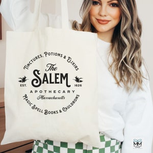 Salem Apothecary Tote Bag for Halloween, Spooky Candy Bag for Kids, Witchy Halloween Party Gift Bag, Witch Candy Bag for Trick or Treating afbeelding 8