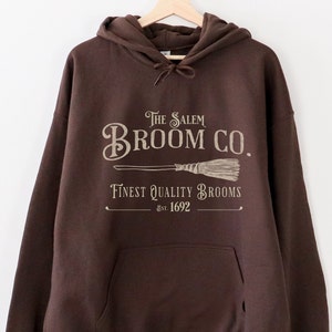 Salem Broom Company Halloween Hoodie • Halloween Sweater • Vintage Halloween Hooded Sweatshirt • Salem Witch Shirt • Salem Massachusetts