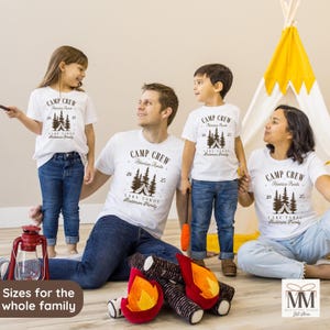 Personalized Family Camping Trip Shirt, Matching Travel Camping Tshirt for Family, Camp Crew Outdoor Family Camp Trip Tee, Adventure Awaits image 9