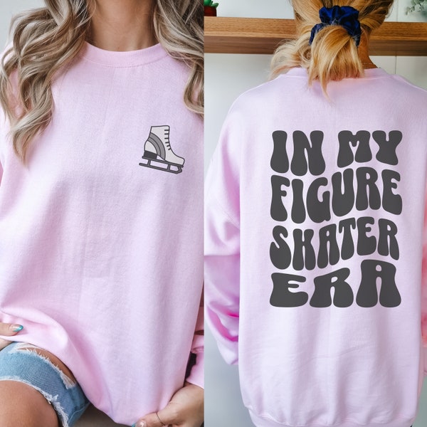 Figure Skating Sweatshirt for Teen Girl, In My Figure Skater Era Retro Groovy Sweater, Gift for Figure Skater, Ice Skater Oversized Crewneck